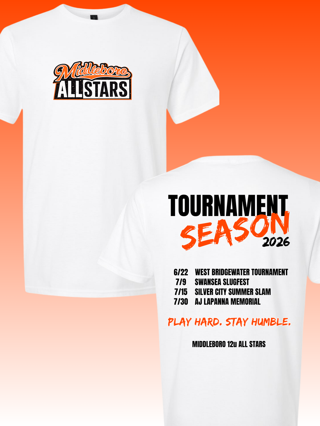 Middleboro 12U All-Stars Tournament Season Limited Edition T-Shirt