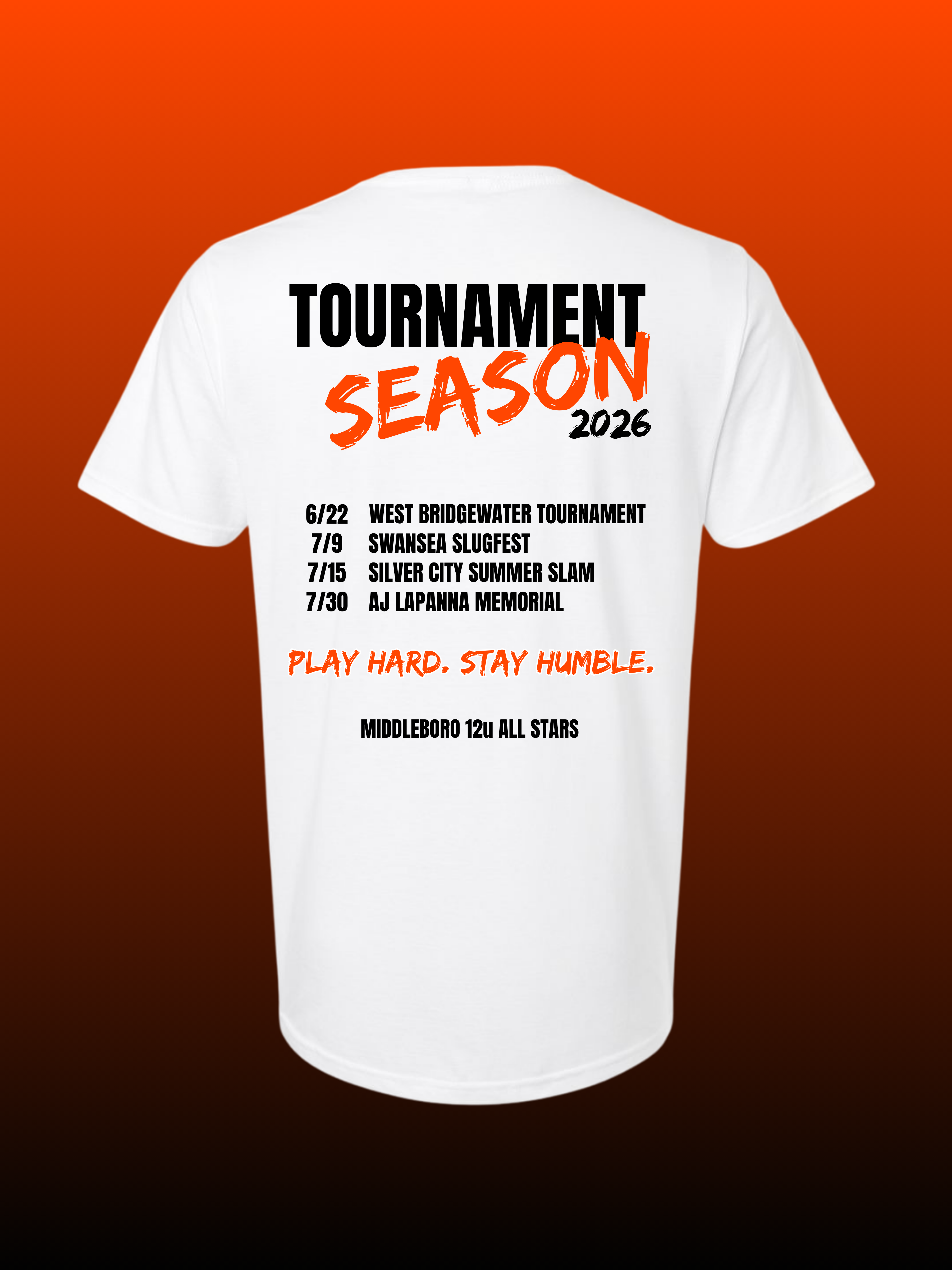 Middleboro 12U All-Stars Tournament Season Limited Edition T-Shirt