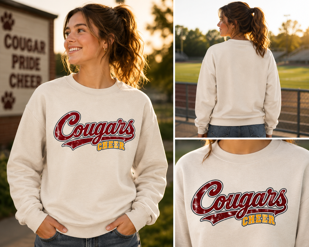 MMC Cougars Cheer Crewneck Sweatshirt