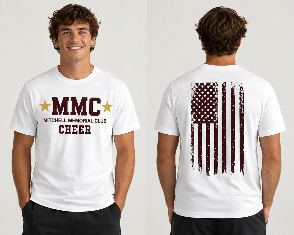 MMC Distressed Flag Tee | Football + Cheer