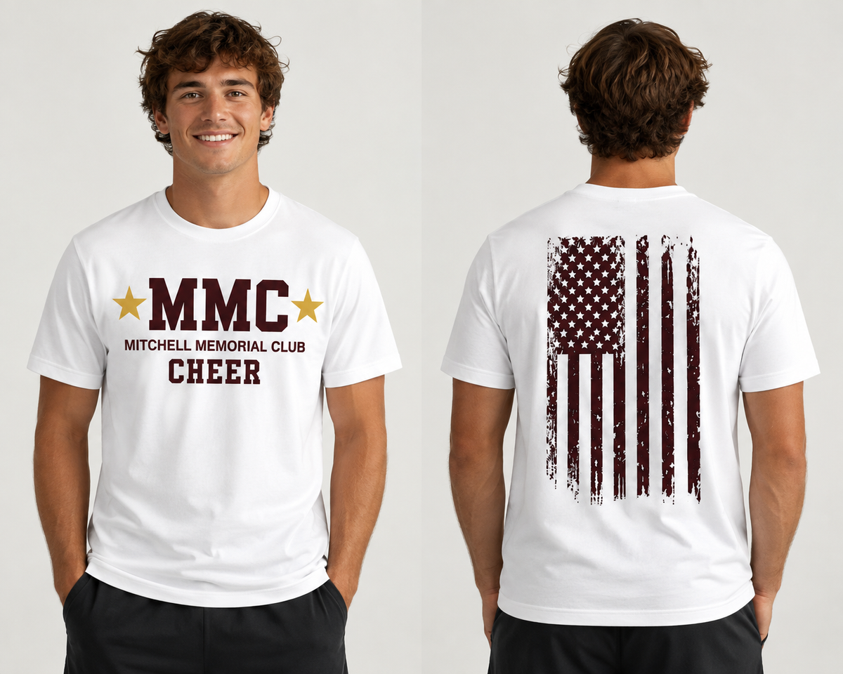 MMC Distressed Flag Tee | Football + Cheer