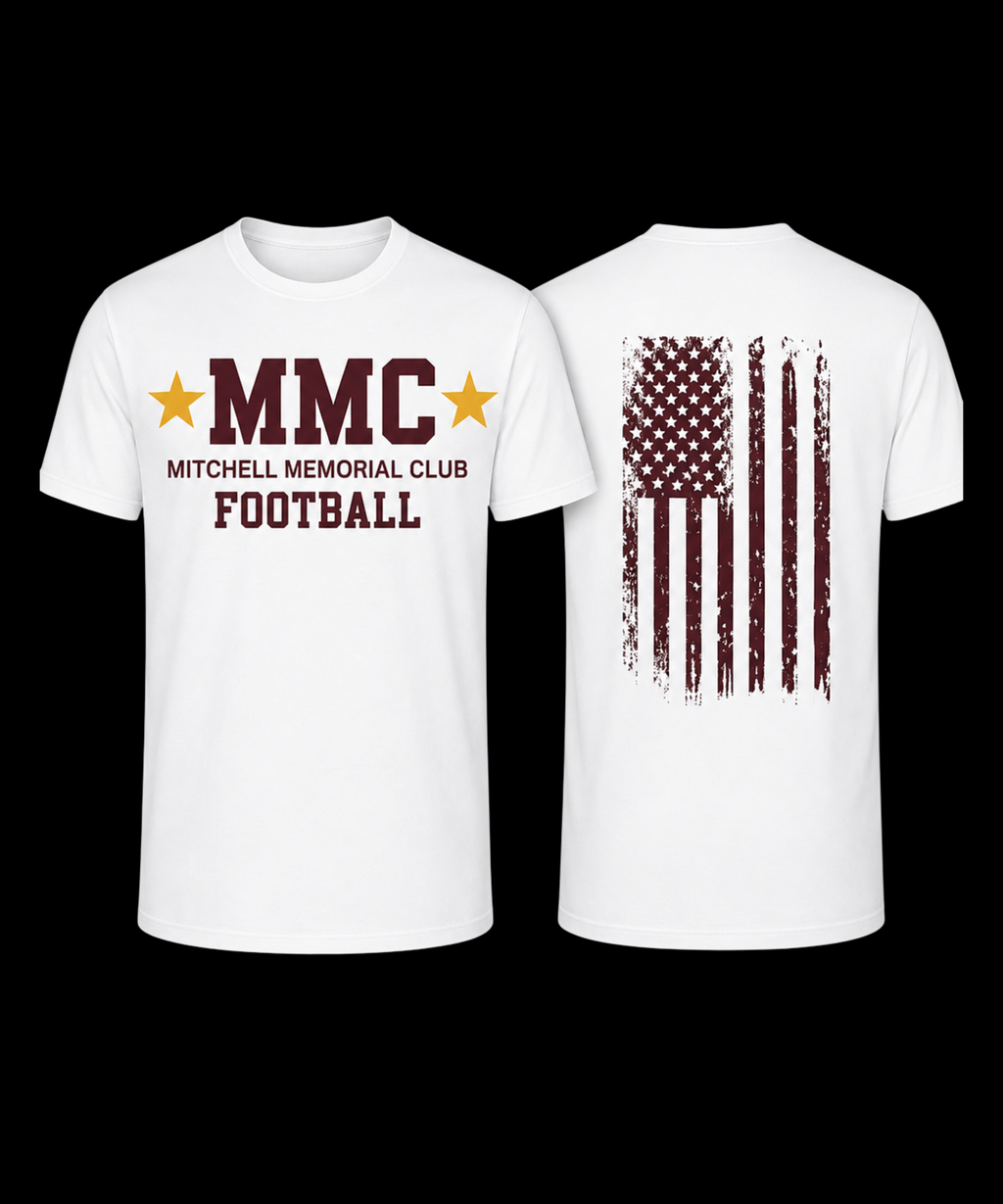 MMC Distressed Flag Tee | Football + Cheer